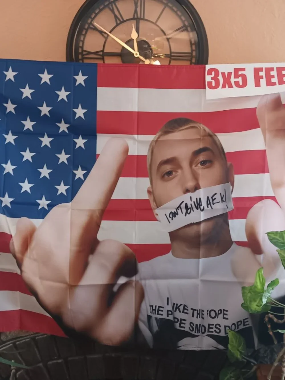 Eminem 3x5 Flag Middle Finger America Music Flag
